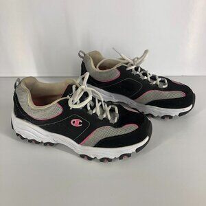 Champion Gusto‎ Cross Trainer Sneakers Black Grey Pink Womens 9W Low Top Shoes